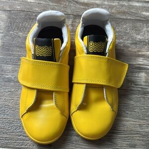 Goats Kids Yellow Leather Sneakers Rare Find Shoes Hook N Loop, 4